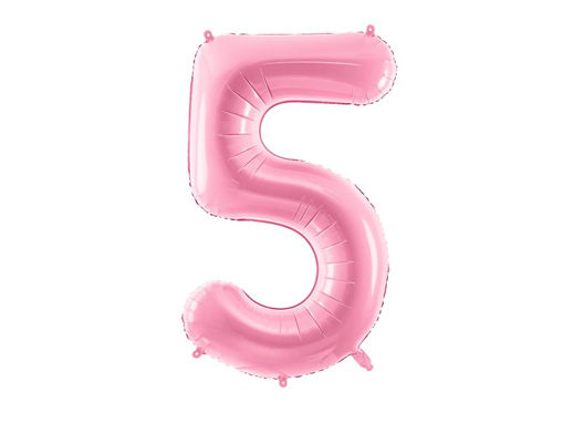 Picture of FOIL BALLOON NUMBER 5 PASTEL PINK 34 INCH